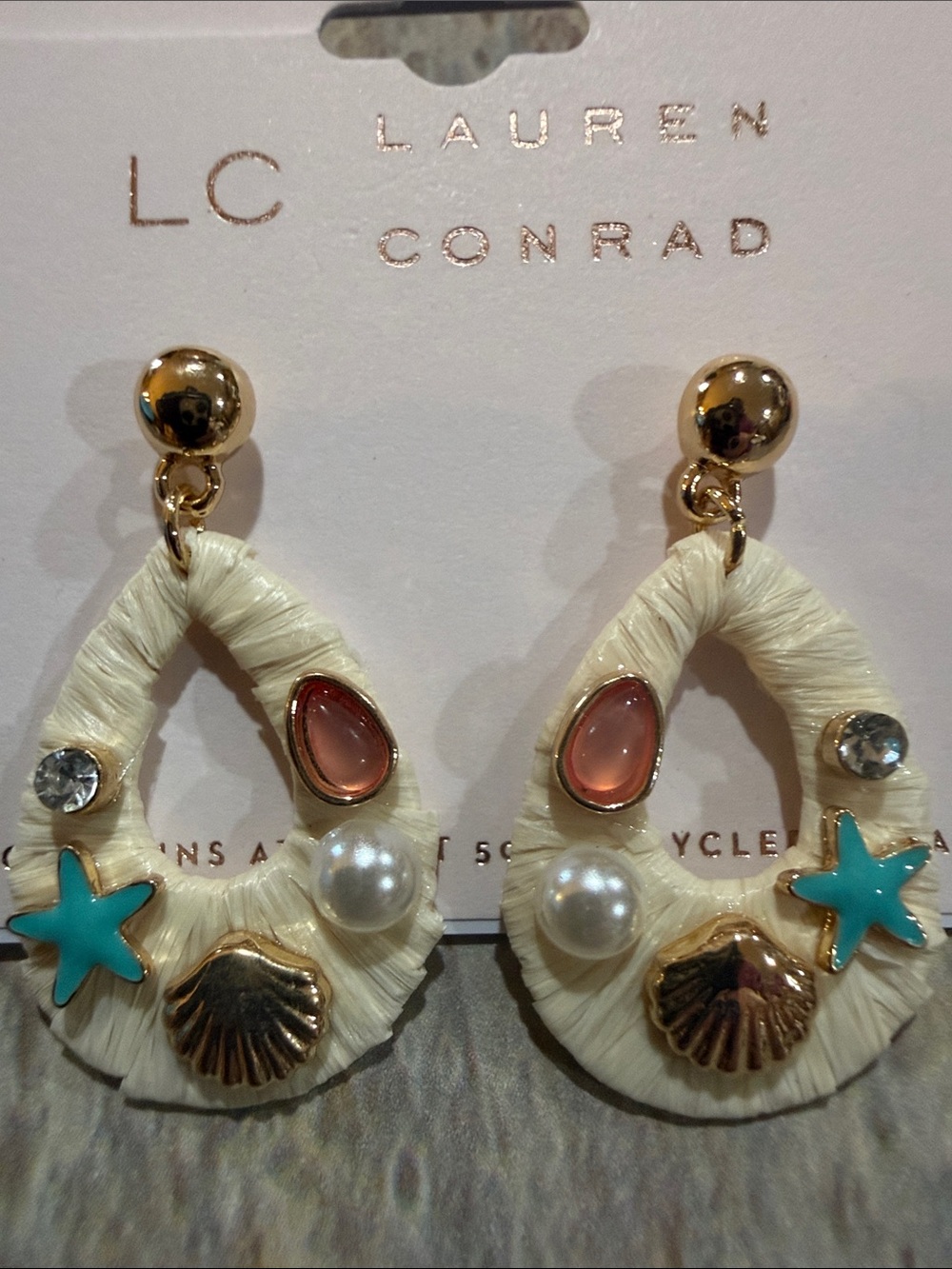 LC Lauren Conrad Shell & Starfish Earrings